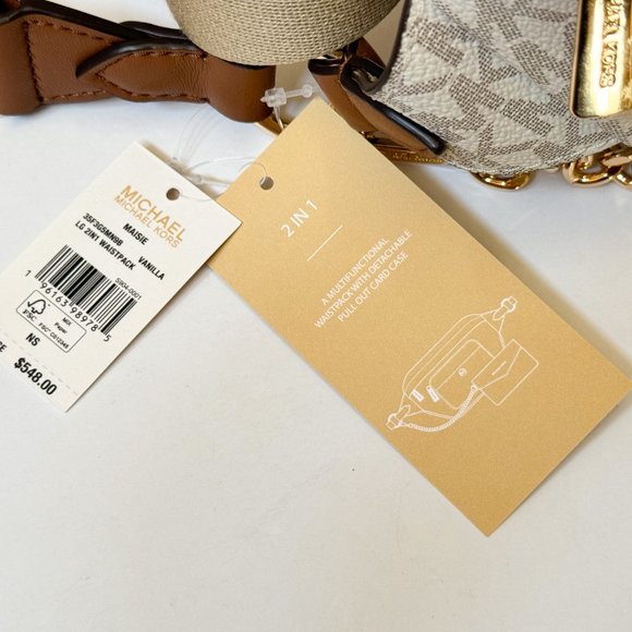 Michael Kors Maisie Waist Fanny Pack Crossbody Sling Bag MK Vanilla - Picture 13 of 15